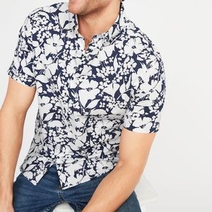 Slim-Fit Built-In Flex Printed Shirt for Men